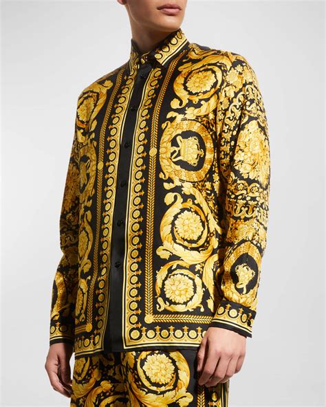 versace barocco men's|Versace silk shirt price.